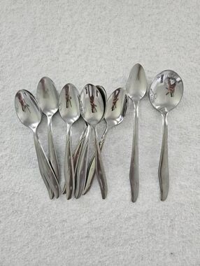 Mar Crest Atomic Star Stainless Flatware, 10 Teaspoons, 1 Ice Tea Spoon, 1 Soup